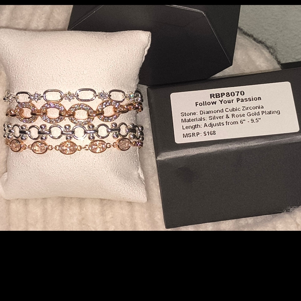 Bomb Party Elevated Bracelet RBP8070 "Follow your passion" silver and rose gold